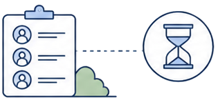 Illustration de la liste d'attente pour un actif disponible